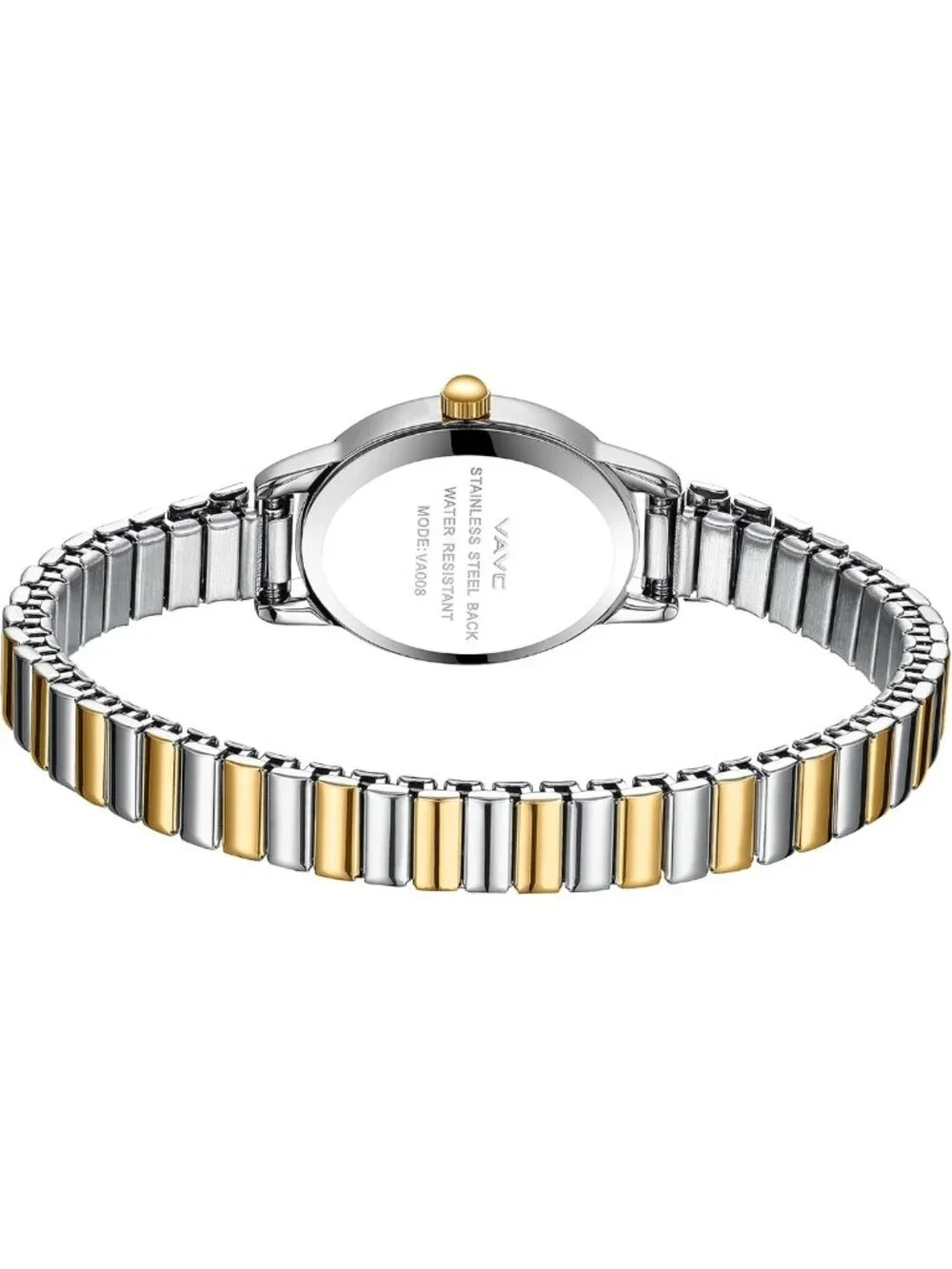 Chic Gold Analog Watch for Women, Oval Case, Stainless Steel Band, Water